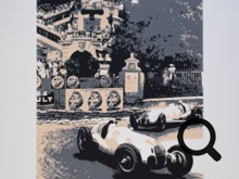 Wolf Gast - GP Monaco 1937 - Siebdruck - Fotovorlage Mercedes-Benz Archiv